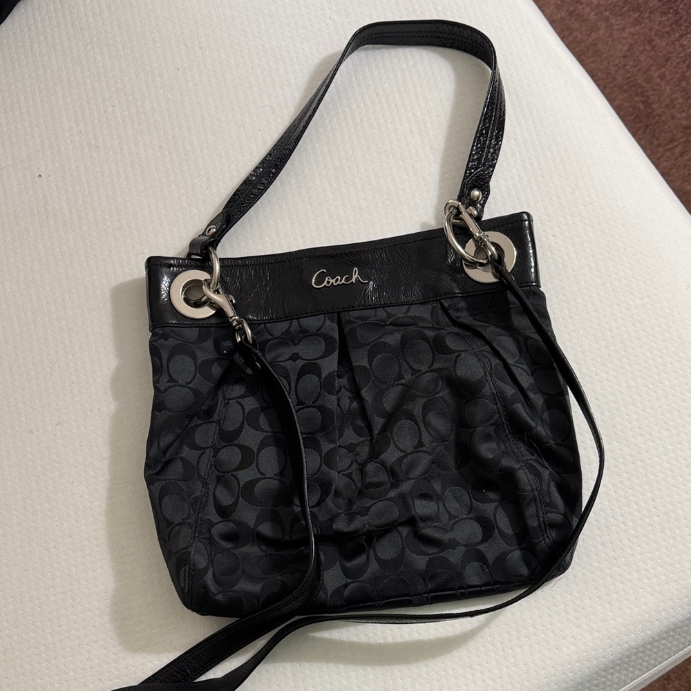 Coach Black Patterned Shoulder Bag